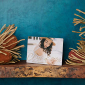 Plaque Photo Classe moderne de 2025 Gold Script Graduation Phot (Côté)