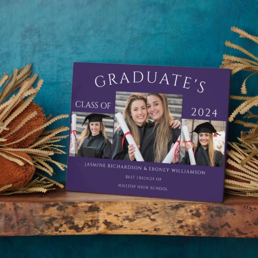 Plaque Photo classe moderne de collage photo violet (Côté)