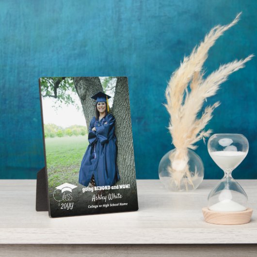 Plaque Photo Classe of - Custom Grade Photo-White Script (Côté)