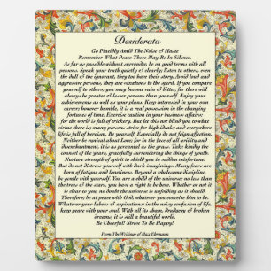 Plaque Photo Classic Desiderata Florentine