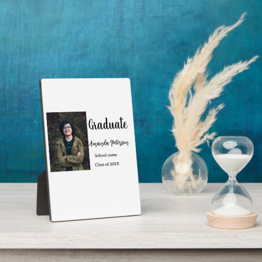 Plaque Photo Classic graduation ajouter photo nom classe année  (Côté)