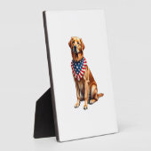 Plaque Photo Classic Patriotic Golden Retriever Vintage Shirt 2 (Côté)