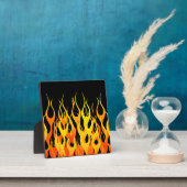 Plaque Photo Classic Racing Flames on Solid Black (Insitu)