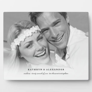 Plaque Photo Classic Simple White Gradient Wedding Photo Easel