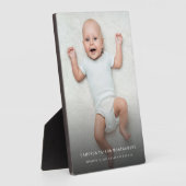 Plaque Photo Classique Simple Noir Dégradé Moderne Photo bébé (Côté)