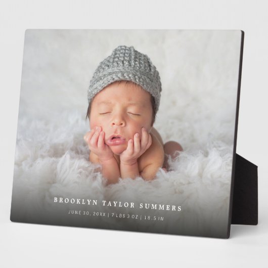 Plaque Photo Classique Simple Noir Dégradé Moderne Photo Famill (Côté)