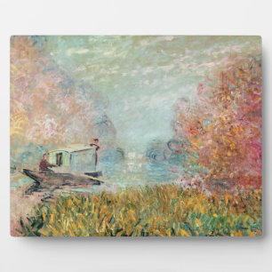 Plaque Photo Claude Monet Boat Studio on the Seine