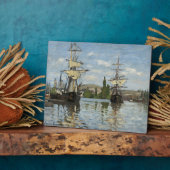 Plaque Photo Claude Monet Ships on the Seine River Travel Art (Côté)