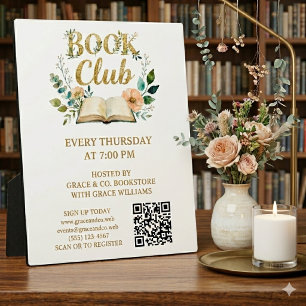 Plaque Photo Club de lecture de livre botanique à l'aquarelle é