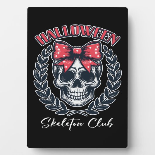 Plaque Photo Club de squelettes d'Halloween (Devant)