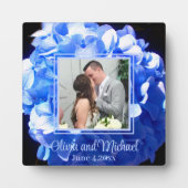 Plaque Photo Cobalt bleu floral élégant bleu hydrangées (Devant)
