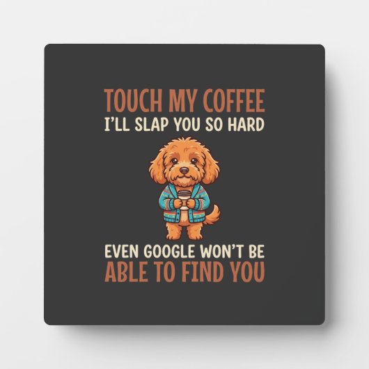 Plaque Photo Cockapoo Amoureux de Café Drôle (Devant)