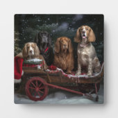 Plaque Photo Cocker Spaniel Snowy Sleigh Décor de Noël (Devant)