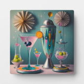 Plaque Photo Cocktail atomique futuriste du milieu du siècle (Devant)