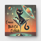 Plaque Photo Cocktails de chat noir cosmique futuriste atomique (Devant)