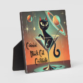 Plaque Photo Cocktails de chat noir cosmique futuriste atomique (Recto)