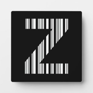 Plaque Photo CODE À BARRES DE LA LETTRE Z Premier motif de code