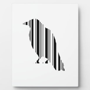 Plaque Photo Code barre de corbeau motif oiseau conception