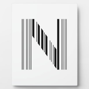 Plaque Photo Code barre de la lettre N Premier motif de code-ba
