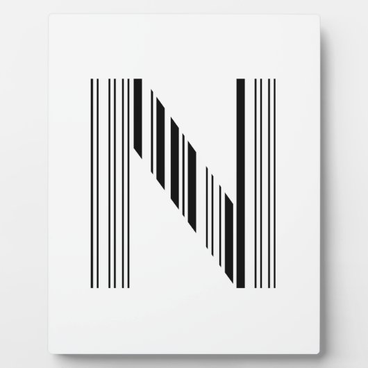 Plaque Photo Code barre de la lettre N Premier motif de code-ba (Devant)