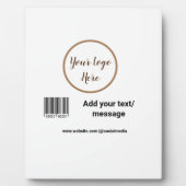 Plaque Photo code barre personnalisé simple ajouter votre site  (Devant)