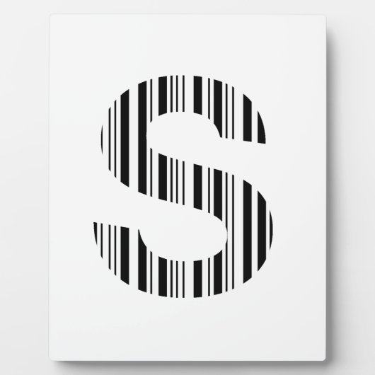 Plaque Photo Code-barres de la lettre S Premier motif de code-b (Devant)