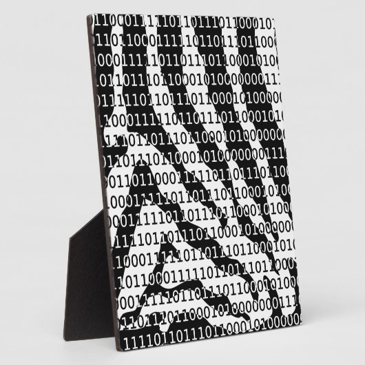 Plaque Photo Code binaire Zebra noir et blanc (Côté)