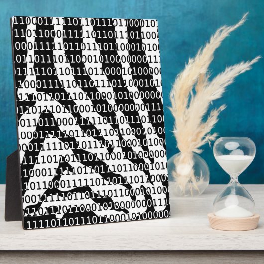 Plaque Photo Code binaire Zebra noir et blanc (Côté)