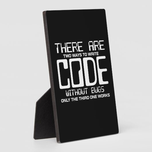 Plaque Photo Code Écriture Programmer sans bogues (Côté)