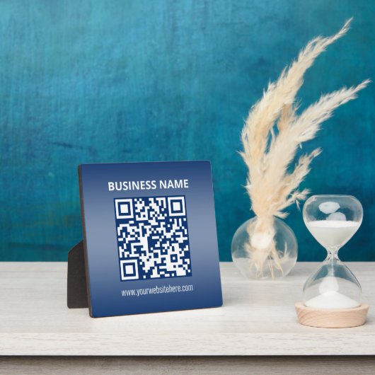 Plaque Photo Code QR | Bleu (ou toute couleur) (Insitu)