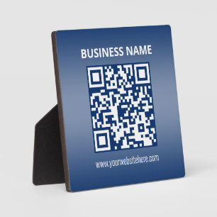 Plaque Photo Code QR Bleu (ou toute couleur)