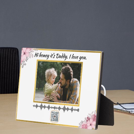 Plaque Photo Code QR d'art Soundwave - Enregistrement vocal per