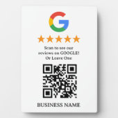 Plaque Photo Code QR de personnalisation Google Avis (Devant)