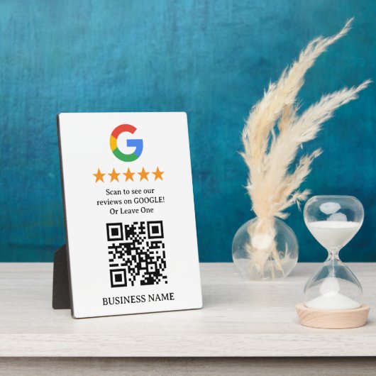Plaque Photo Code QR de personnalisation Google Avis (Côté)