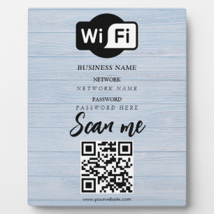 Plaque Photo Code QR de réseau WiFi personnalisé simple mot de