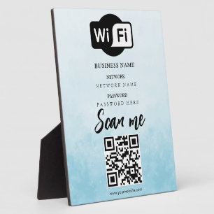 Plaque Photo Code QR de réseau Wifi personnalisé simple mot de 