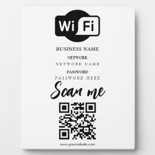 Plaque Photo Code QR de réseau Wifi personnalisé simple mot de