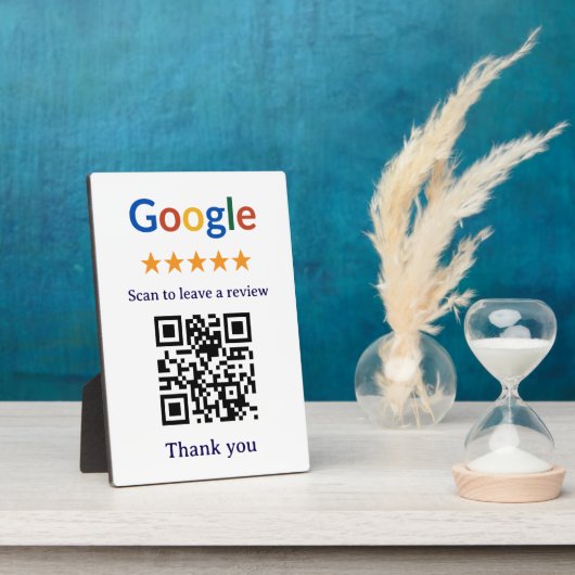 Plaque Photo Code QR de révision Google pour entreprise profess (Côté)