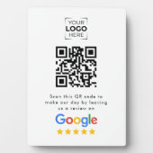 Plaque Photo Code QR de révision Google pour les avis d'entrepr (Devant)