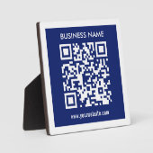 Plaque Photo Code QR (généré instantanément) modifiable | Bleu (Recto)