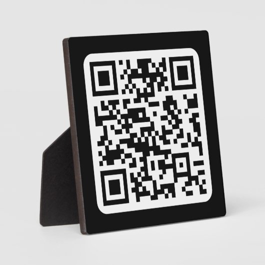Plaque Photo Code QR moderne éditable | Noir Blanc ou toute cou (Recto)