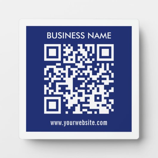 Plaque Photo Code QR modifiable (généré instantanément) | bleu (Devant)