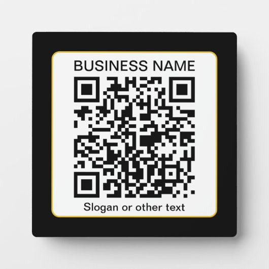 Plaque Photo Code QR numérisable modifiable + votre nom d'entre (Devant)