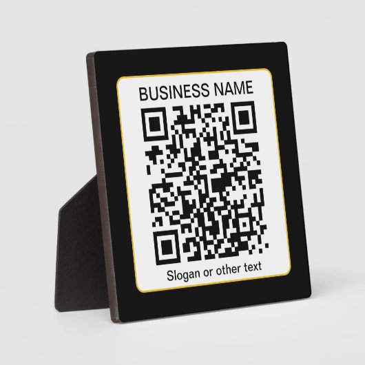 Plaque Photo Code QR numérisable modifiable + votre nom d'entre (Recto)