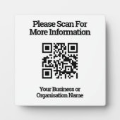 Plaque Photo Code QR pour les informations client sur un (Devant)