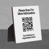 Plaque Photo Code QR pour les informations client sur un