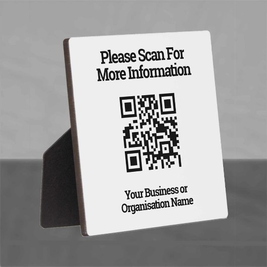 Plaque Photo Code QR pour les informations client sur un