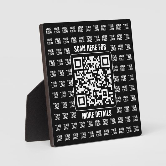 Plaque Photo Code QR promotionnel (modifiable) plus motif de lo (Recto)