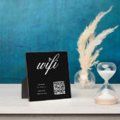 Plaque Photo Code QR réseau Wifi personnalisé noir (Insitu)