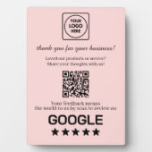 Plaque Photo Code QR rose | Affichage Google Business Evaluatio (Devant)